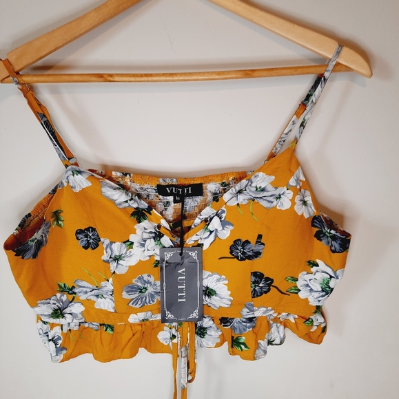 NWT Vutti Floral Crop Top Bandeau - Picture 3 of 3